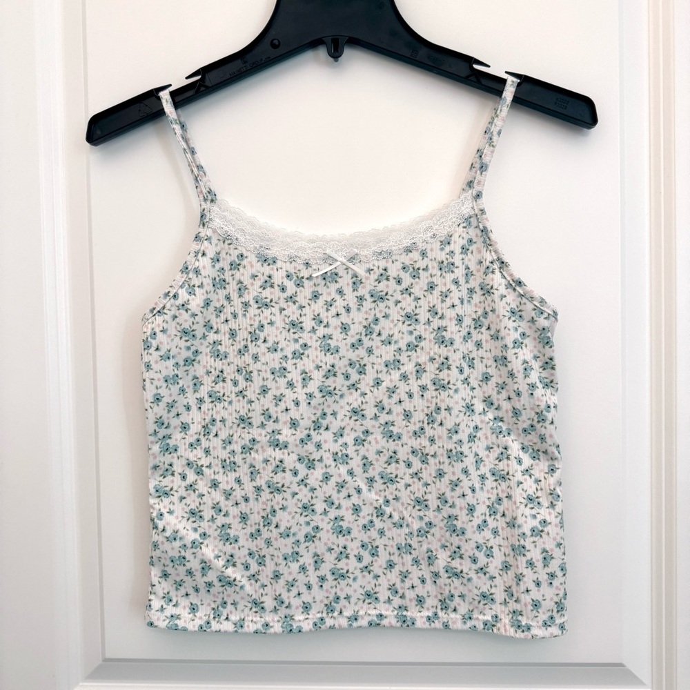 RSQ Girls Blue and Pink Lace Cami Tank Top